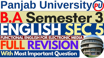 Functional English for Electronic Media | English SEC 3rd Semester | SEC English Semester 3