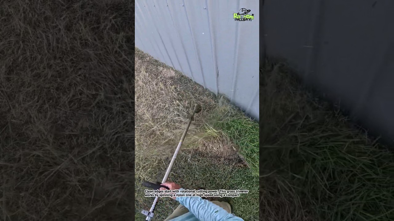 Grass Trimmer Easily Cuts Weeds Along Fence Lines!