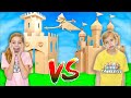 Tannerites! Box Fort Dragon Vs Castle Challenge