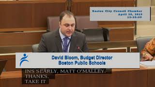Committee on Ways & Means FY20Budget: BPS- School Budgets