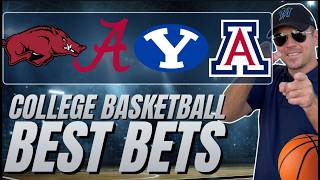Wednesday College Basketball BEST Bets! Arkansas vs Alabama | BYU vs Arizona