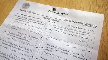Physics 9 SSC-1 Annual Paper Paper 2024 | Federal Board