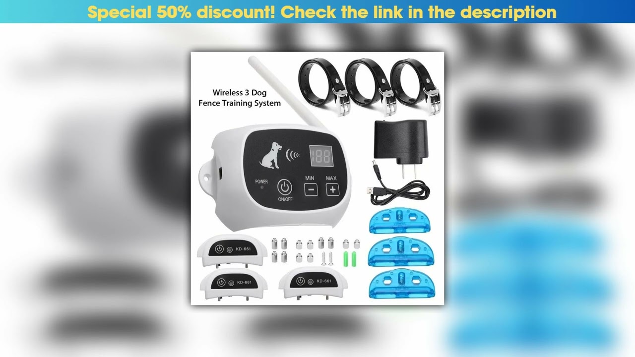Limited 1/2/3 Wireless Electric Dog Pet Fence Shock Collar System Waterproof Transmitter 100g2280••