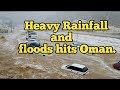 Heavy rain in Sultanate of Oman.  || Make the desert into river and causing some villages flooded.