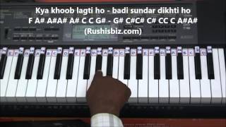 Video thumbnail of "Kya Khoob Lagti Ho - Piano Tutorials - Dharmatma | 1200 Songs BOOK/PDF @399/- only - 7013658813"