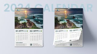 Wall Calendar Design 2024  How to Design Professional Calendar in Adobe Photoshop