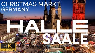 Halle (Salle) Germany, Christmas Markets - Evening Tour - 4K HDR 60FPS Spatial Audio