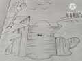 Simple Landscape Drawing 🏞️Easy scenery Drawing tutorial #landscapdrawing #art #shortsfeed 