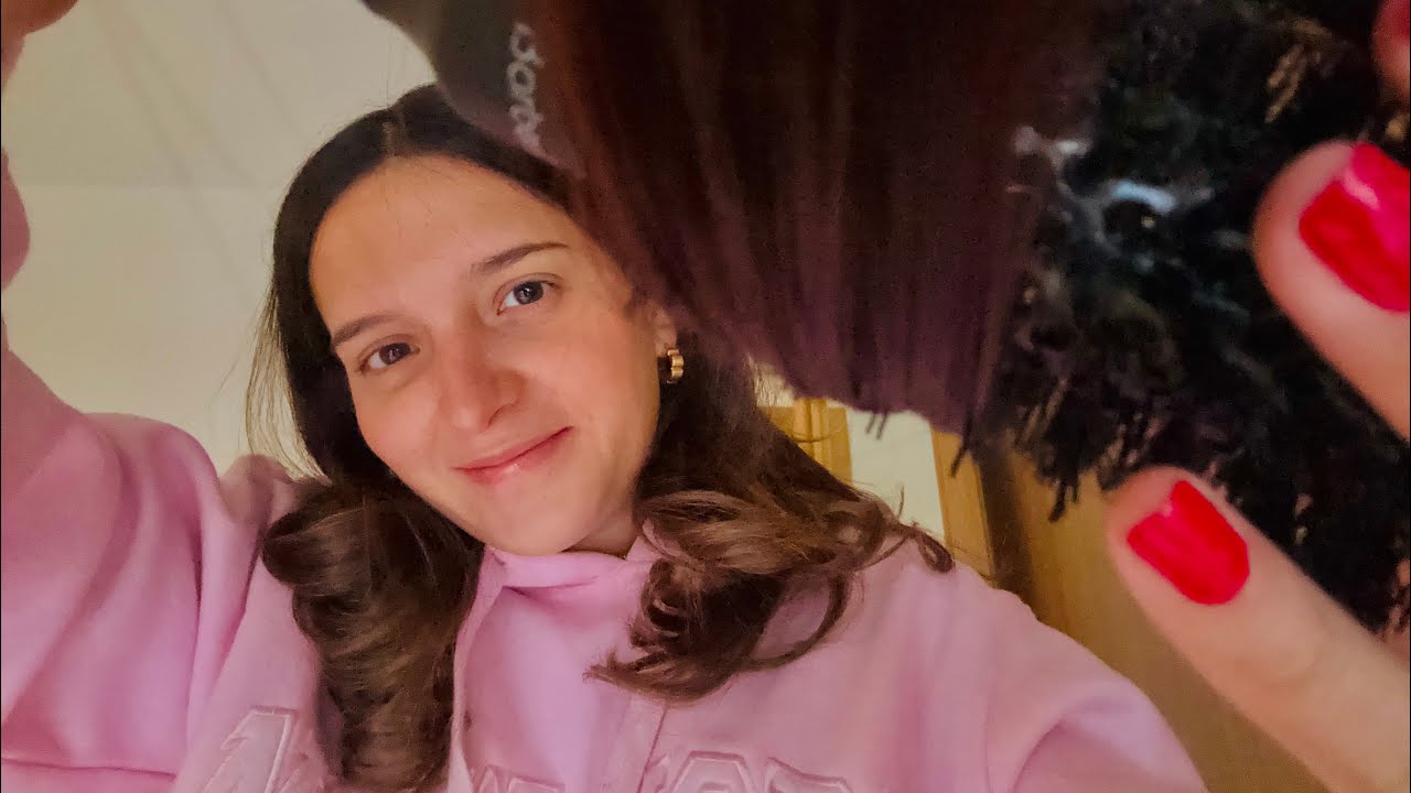 ASMR Styling Parte 2 🩷 Peinado con Ondas (Plancha + Rollos) y Maquillaje 