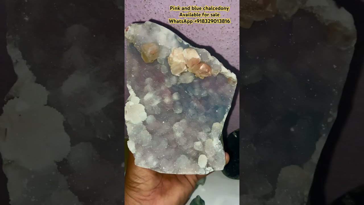💗💙 Pink & Blue Chalcedony with Apophyllite – Rare Natural Crystal Combination | Crystal Beauty ✨