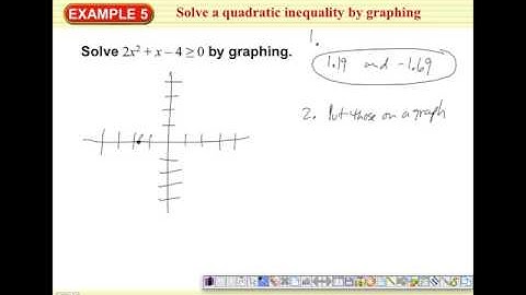 Algebra 2 Section 4-9 Quadratic Inequalities (example 5)