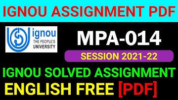 MPA-014 Solved Assignment 2021-22 in English, MPA 14 Solved Assignment 2022, MPA 14 Assignment