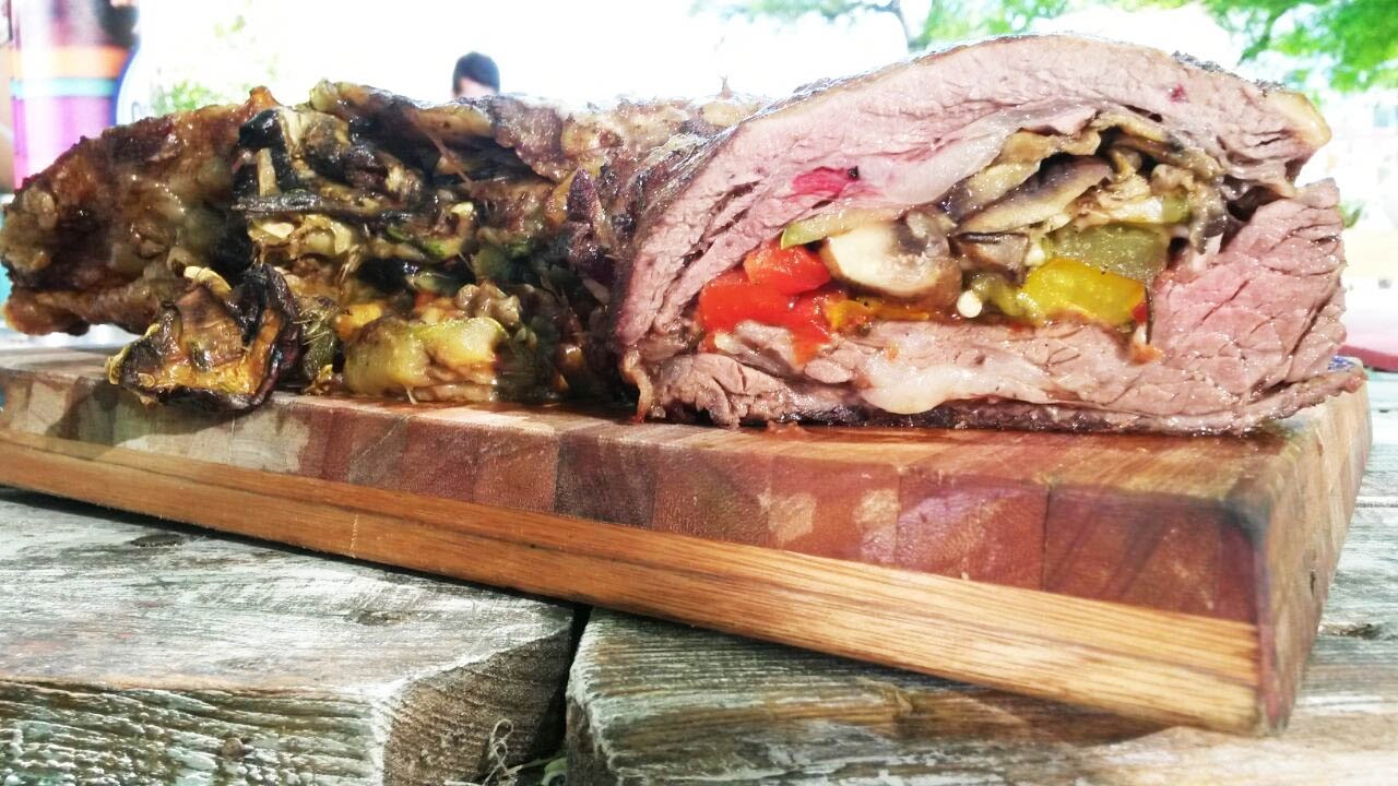 Vacío relleno de verduras con vegetales al rescoldo - YouTube