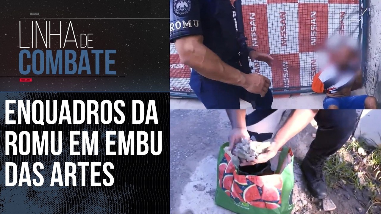 ENQUADROS DA ROMU: DROGAS E SUSPEITO ENCONTRADOS EM EMBU DAS ARTES, SP | LINHA DE COMBATE
