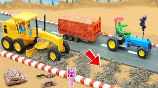 DIY Mini Tractor How To Make Road with Marvel Chracters Creative Construction Project