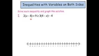 Alg 1, Section 2-5: Inequalities with Variables on Both Sides