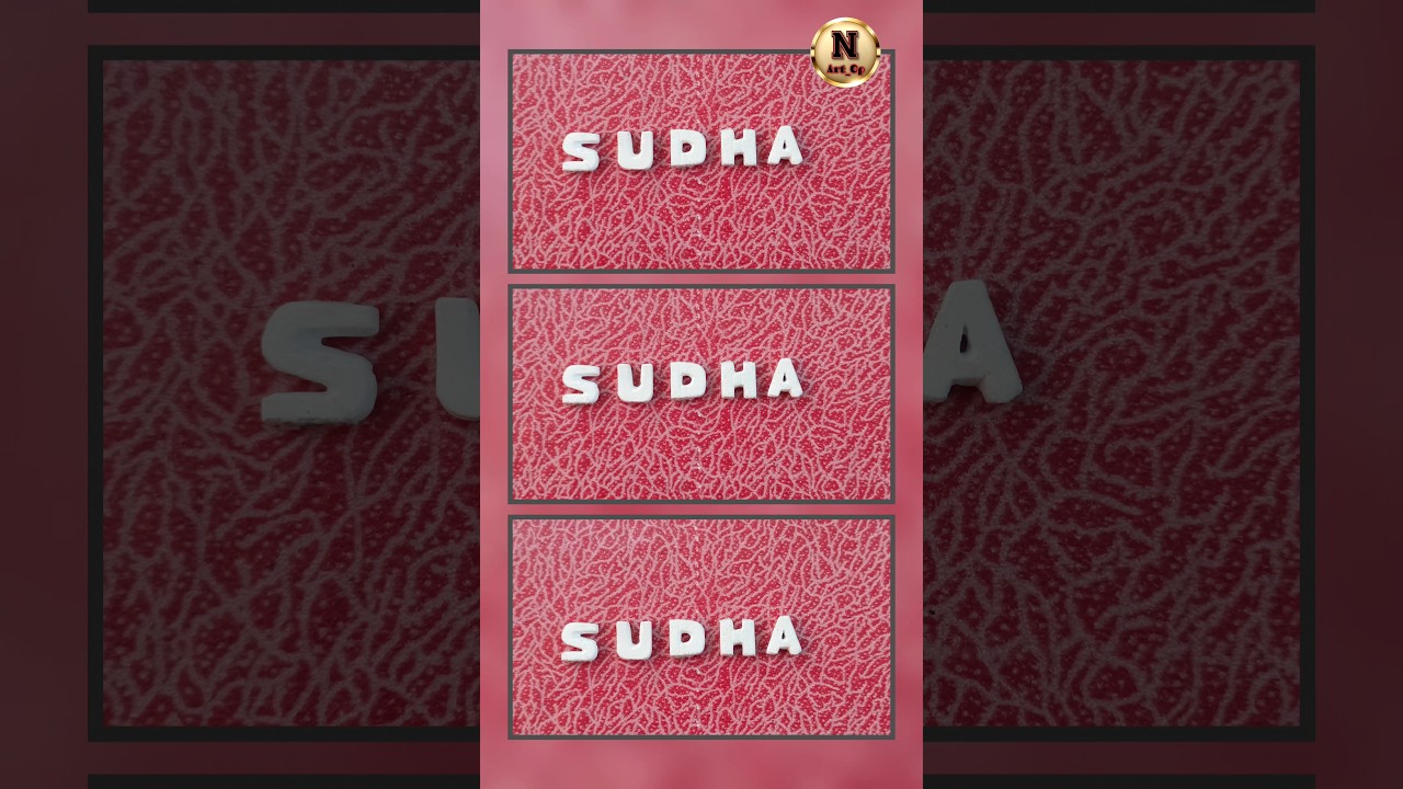 Name carving on chalk piece - SUDHA | 