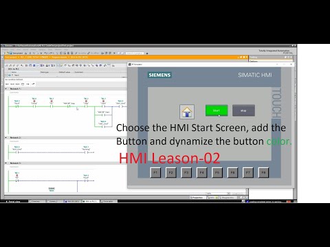 TIA Portal: How to add  and configure Button on HMI for start/stop? | HMI Leason -02