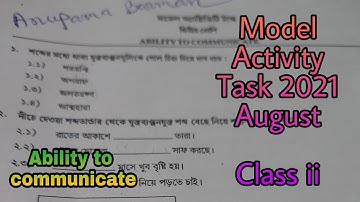Class ii | Model Activity Task August  2021| Ability to communicate solution