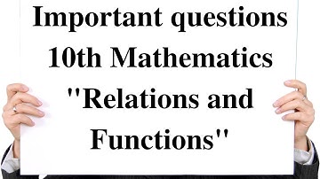 10th Maths:TN Board: Important questions: Chapter 1:Relations and Functions: 2 & 5 marks: DD ACADEMY