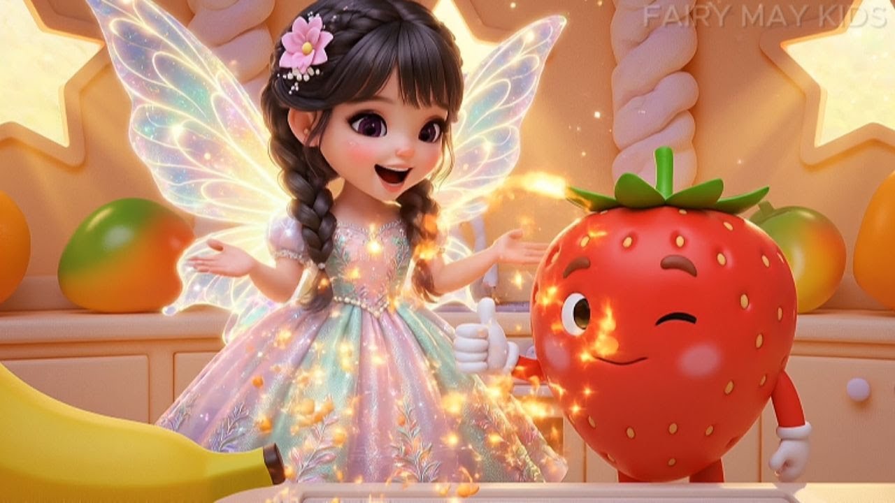 Discover Fairy May's magical orange smoothie! ✨🍎 Learn about fruits and friendship | 3D animation