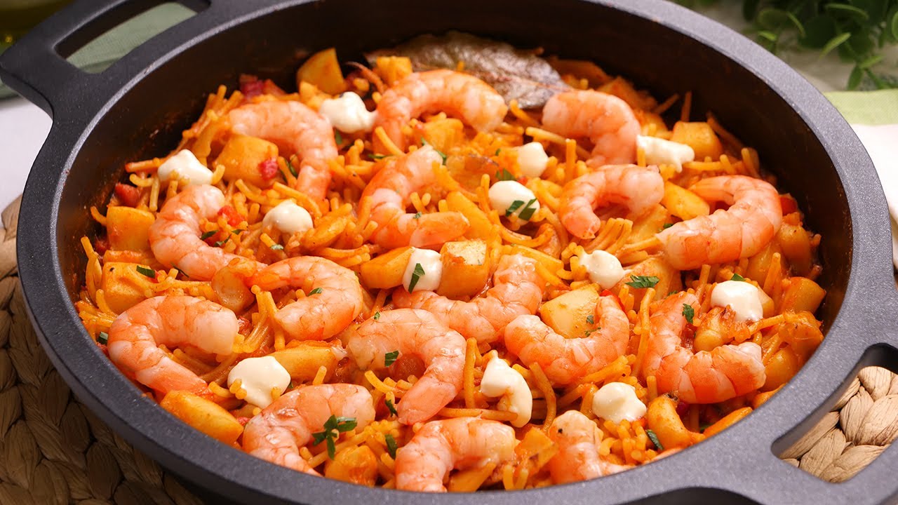 ¡Fideuá de Marisco fácil que te hará agua la boca!