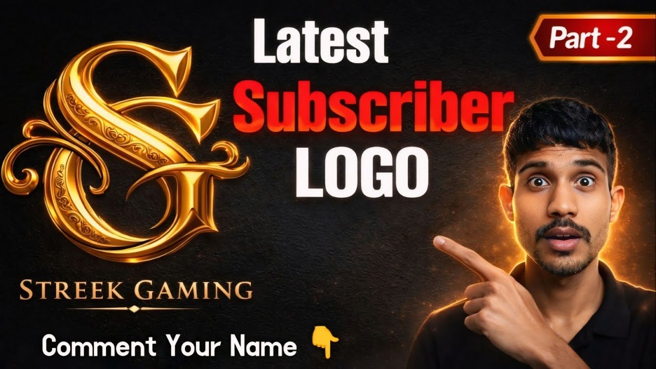 🔥 Latest Subscriber Logo Design (Part - 2) | 3D Golden Logo Tutorial ...