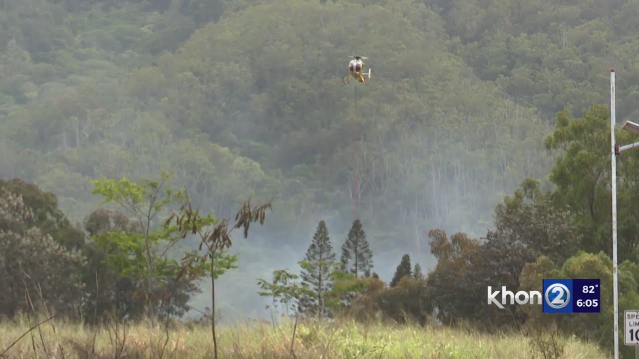 HFD return to the scene of brush fire in Kunia - YouTube