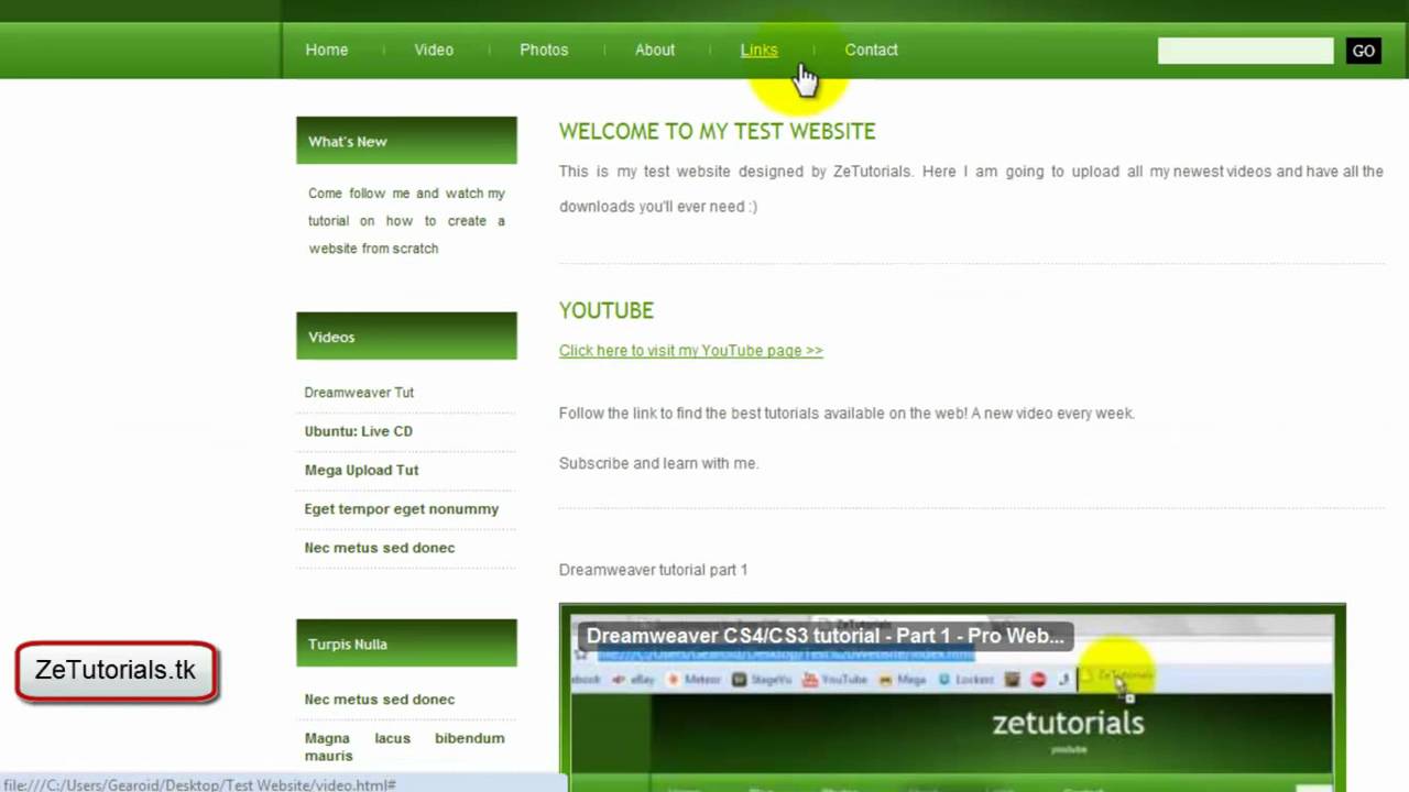 dreamweaver cs5 free tutorial dreamweaver cs5 free tutorial