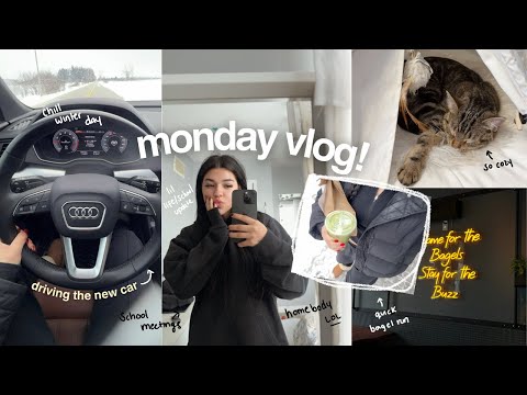 monday vlog 🧸: spend the day with me, yoga class, baking, driving the new car & mini life update!