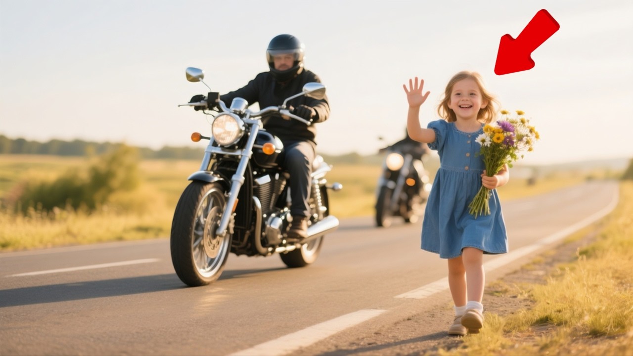 Little Girl Sold Flowers and Waved at Riders — The Day They Finally Stopped Changed Her Life
