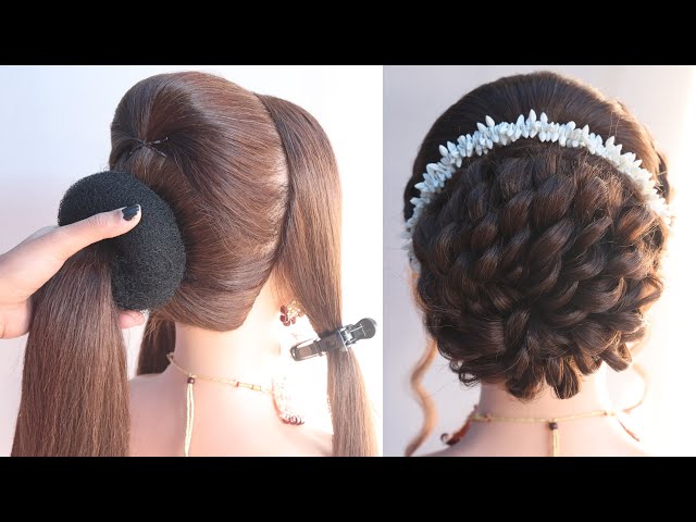 Bridal braid hairstyle for lehenga || #bridalhairstyles || Bridal hair  accessories - YouTube