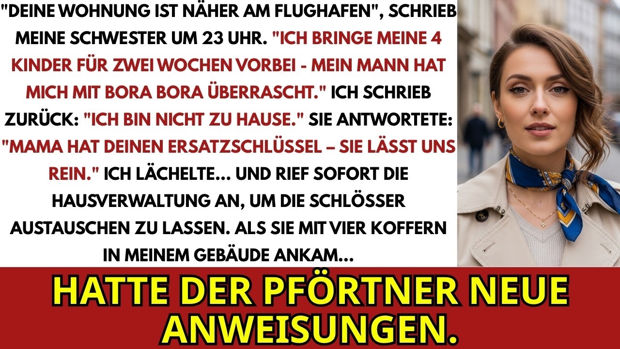 Deine Wohnung Ist Näher Am Flughafen, Schrieb Schwester 2300 Ich Setze 4 Kinder Bei Dir Ab…