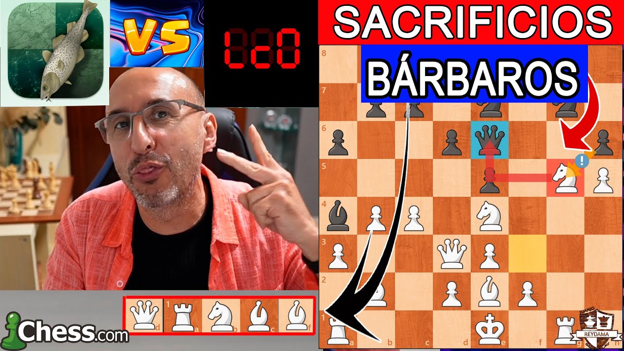 Sacrifica DAMA TORRE Caballo y dos Alfiles Épicamente! Stockfish Vs Lc0