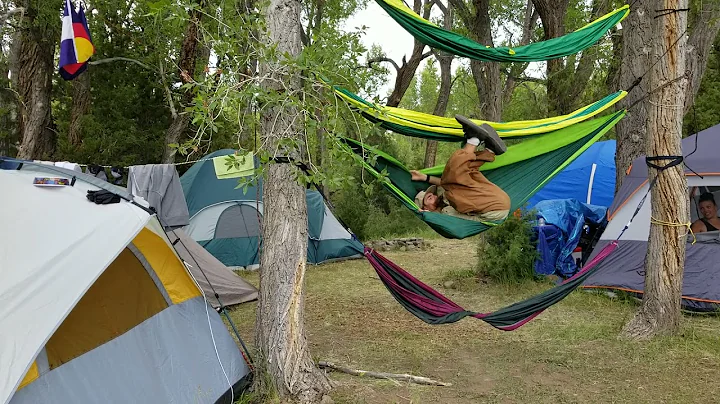 Johnny Bayunga enters a hammock