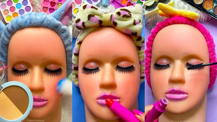 ASMR Satisfying with Unboxing Review Mannequin Makeup fast Skincare Sounds Lipstick Glow up No talk