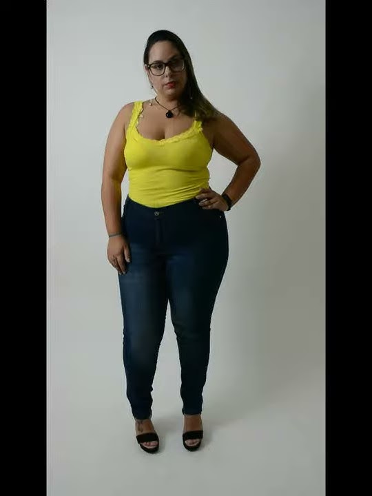Calça Jeans Feminina Credencial Plus Size Skinny Azul