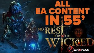 NO REST FOR THE WICKED (EA) - All Act 1 Content / Bosses / Quests / Crucible in 55' Raw Gameplay