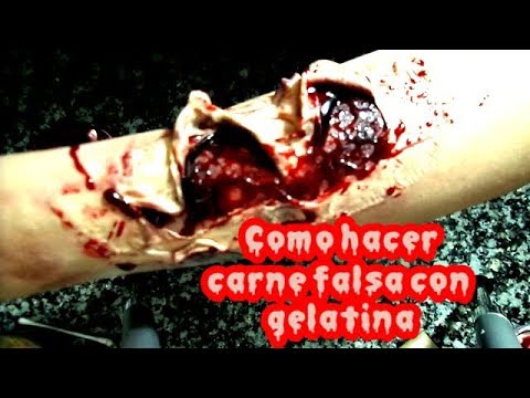 CARNE O PIEL FALSA CON GELATINA PARA SIMULAR HERIDAS Y CICATRICES DIY