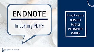 EndNote 9: Importing PDF files