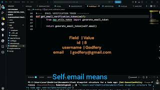 #coding Flask blueprint first method of email verification token in model.py part 21