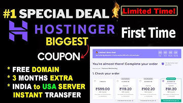 Hostinger coupon code 2025 | Black Friday Offers on all plans vps hosting | Free Domain | promo code