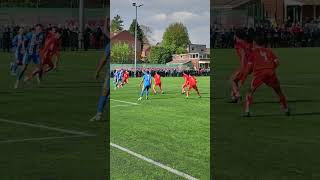 Nuneaton Town Defender Gets His Head To The Ball From A Smethwick Rangers Corner.