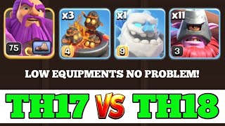 Best GUIDE for TH17 vs TH18: GW walk + 3X Furnace + 11X Thrower is TOTALLY CRAZY (Clash Of Clans)