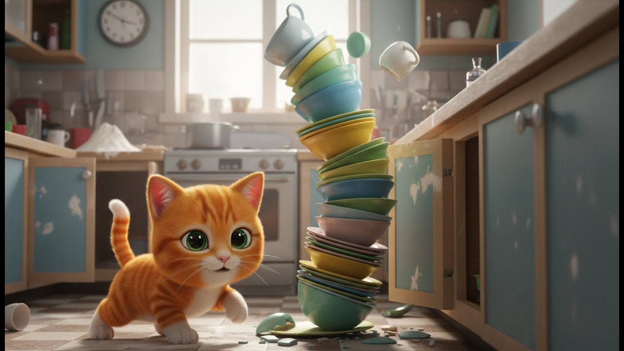 Curious Kitten Learns a Vital Lesson in the Forbidden Kitchen