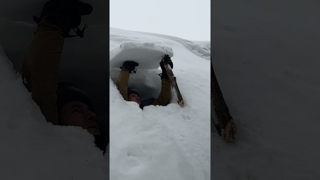 2 DAYS In The Snow Cave Giant Winter Bushcraft Shelter ASMR