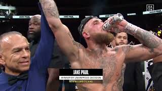 Jake Paul Takes Down Nate Diaz   Paul Vs Diaz Winner Announcement