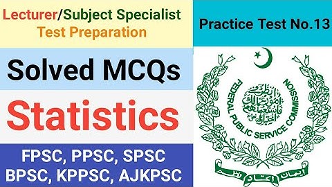 Solved MCQs Statistics Practice Test No.13
