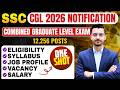 SSC CGL 2026 | Vacancy, Eligibility, Selection Process & Salary | SSC CGL 2026 Notification Out