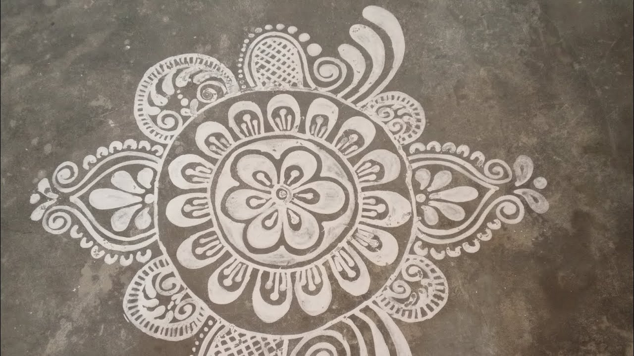 Easy 🥰 and Beautiful 😍 #alpona #design #new #rangoli #art #viral #laxmi ji #trending